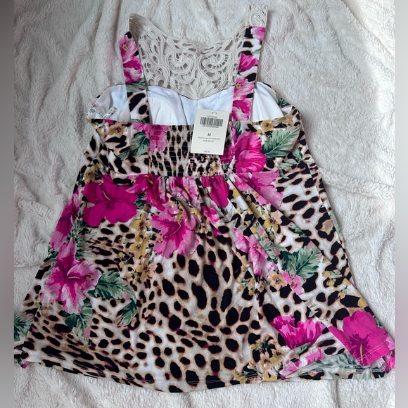 Boston Proper Leopard Print crochet top - Picture 2 of 3